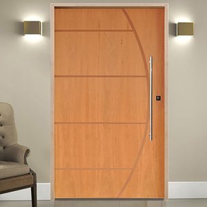 Kit Porta de Madeira Pivotante 210x110cm Batente 14cm Fechadura 803 Rolete Externa Belissima 6 Hale Esquadrias 