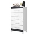 Ver imagem 3 de Cômoda Esmeralda 5 Gavetas Organizadora de Roupas Premium Multiuso Quarto Moderno Cor Branco