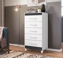 Ver imagem 4 de Cômoda Esmeralda 5 Gavetas Organizadora de Roupas Premium Multiuso Quarto Moderno Cor Branco