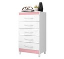 Ver imagem 5 de Cômoda Esmeralda 5 Gavetas Organizadora de Roupas Premium Multiuso Quarto Moderno Cor Branco