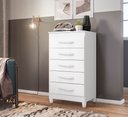 Ver imagem 2 de Cômoda Esmeralda 5 Gavetas Organizadora de Roupas Premium Multiuso Quarto Moderno Cor Branco