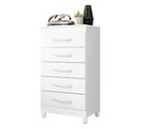 Ver imagem 1 de Cômoda Esmeralda 5 Gavetas Organizadora de Roupas Premium Multiuso Quarto Moderno Cor Branco