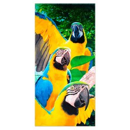 Toalha de Praia Buettner Veludo Multi Macaws 76cmx1,52m Resort Amarelo - 2
