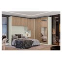 Ver imagem 1 de Quarto Modulado Casal Ambiente Composição 7 New Predileto 5 Peças Areia Jequitibá - Henn