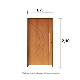Kit Porta de Madeira Pivotante 210x120cm Batente 14cm Fechadura 803 Rolete Externa Concept 10 Hale Esquadrias  - 3