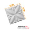 Kit com 4 Placas Lotus 3D  Revestimento de Parede Branco 50x50cm - 2
