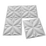 Kit com 4 Placas Lotus 3D  Revestimento de Parede Branco 50x50cm - 1