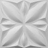 Kit com 4 Placas Lotus 3D  Revestimento de Parede Branco 50x50cm - 4