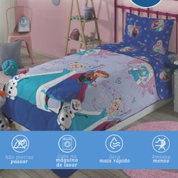 Edredom Infantil Solteiro Menino Menina Personagens:Frozen - 2