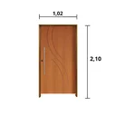 Ver imagem 4 de Kit Porta de Madeira Pivotante 210x102cm Batente 14cm Fechadura 803 Rolete Externa Concept 9 Hale Esquadrias