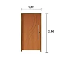 Ver imagem 3 de Kit Porta de Madeira Pivotante 210x102cm Batente 14cm Fechadura 803 Rolete Externa Concept 9 Hale Es