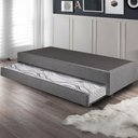 Ver imagem 1 de Bicama Box Solteiro Linho Cinza 88x188x28 Cm com Colchão Auxiliar Ecoflex