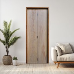 Kit Porta de Madeira Camarão 210x72cm Batente 11cm Rodam  - 1