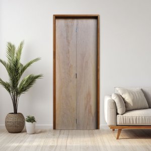 Kit Porta de Madeira Camarão 210x72cm Batente 11cm Rodam 