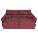 Ver imagem 5 de Sofá Retrátil e Reclinável 2.12M com Molas Cama Inbox Estilo Suede Velusoft Vinho