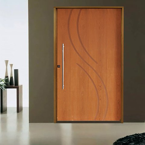 Kit Porta de Madeira Pivotante 210x120cm Batente 14cm Fechadura 803 Rolete Externa Concept 9 Hale Esquadrias 