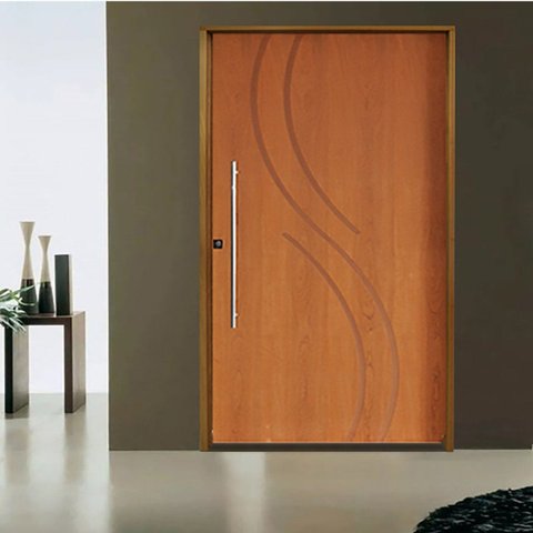 Kit Porta de Madeira Pivotante 210x140cm Batente 14cm Fechadura 803 Rolete Externa Concept 9 Hale Es