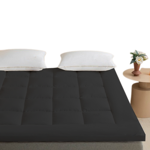 Pillow Top King Micropercal 400 Fios com Manta Siliconada, 450g/m² Toque Aveludado:preto