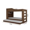 Beliche Solteiro Com Cama Auxiliar 100% MDF Amêndoa Hibisco Incabrás - 4