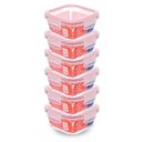 Ver imagem 1 de Kit com 6 Potes de Vidro Hermético 520ml Quadrado Invicta