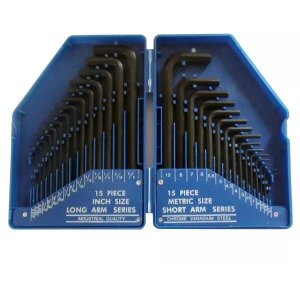 Jogo de Chaves Allen em Milímetros e Polegadas 30 Peças