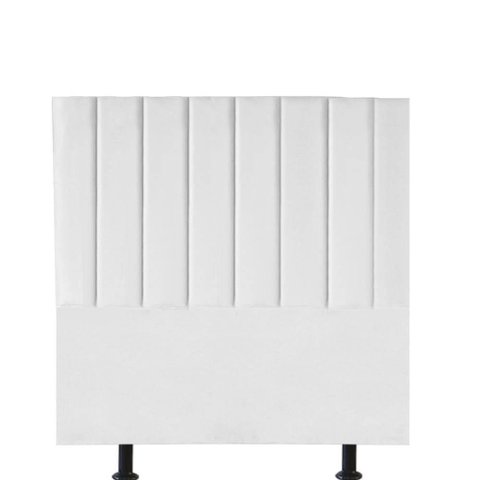 Cabeceira Estofada Carla 100cm Solteiro para Cama Colchão Box Quarto Corino Branco - Aurora Line