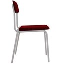 Ver mais imagens de Kit 08 Cadeiras Estofada para Sala de Jantar Sense Branco C01 Veludo Vermelho Vinho - Lyam Decor