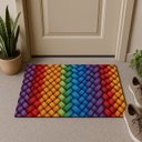 Ver imagem 4 de Tapete Porta Entrada Decorativo Antiderrapante 65x45 Juta Rainbow