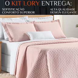 Cobre Leito Queen Size 100%algodão Lory Bordado Super Luxuoso Verity:rosa - 2