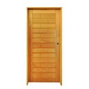 Ver imagem 2 de Kit Porta de Madeira 210x82cm Batente 14cm Fechadura Externa Rolete Rodam Abertura Esquerda Marrom/Padrão Cedrinho