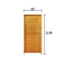 Ver imagem 3 de Kit Porta de Madeira 210x82cm Batente 14cm Fechadura Externa Rolete Rodam Abertura Esquerda Marrom/Padrão Cedrinho
