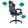 Cadeira Gamer Reclinável Giratória Preto Players Almofada Pc Youtuber Pés Rodizio Poliuretano - 6