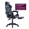 Cadeira Gamer Reclinável Giratória Preto Players Almofada Pc Youtuber Pés Rodizio Poliuretano - 7