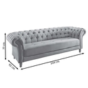 Ver imagem 3 de Sofá Chesterfield Forever 4 Lugares Veludo Marrom 2.44m Clássico - Pés Madeira