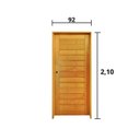 Ver imagem 3 de Kit Porta de Madeira 210x92cm Batente 14cm Fechadura Externa Rolete Rodam Abertura Direita Marrom/Padrão Cedrinho