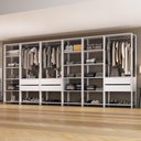 Ver imagem 5 de Closet Aberto Modulado Arara Organizadora com Cabideiro 405cm Allegra Multimóveis Mp4391 Branco