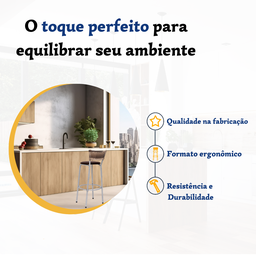 Banqueta Bistro para Cozinha Junco Cappuccino Àrea Gourmet Balcão Bancada bares Churrasqueira - 3
