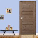 Ver imagem 1 de Kit Porta de Madeira 210x92cm Batente 11cm Fechadura Externa Stilo Rodam Abertura Direita Marrom/Pin