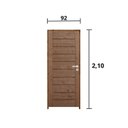 Ver imagem 3 de Kit Porta de Madeira 210x92cm Batente 11cm Fechadura Externa Stilo Rodam Abertura Direita Marrom/Pin