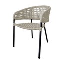 Ver imagem 1 de Cadeira Sol Corda Náutica Base em Alumínio Premium Preto/areia