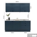 Ver imagem 3 de Cozinha Compacta Modulada 6 Portas 3 Gavetas 100% MDF 1 Tampo Sevilha Azul/Órion