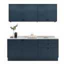 Ver imagem 2 de Cozinha Compacta Modulada 6 Portas 3 Gavetas 100% MDF 1 Tampo Sevilha Azul/Órion