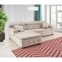 Ver imagem 5 de Sofá Orlando 2.20x1.90m com Chaise, Retrátil e Reclinável - Bege
