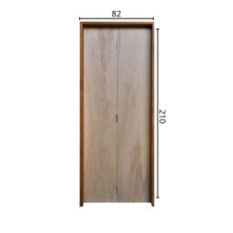 Kit Porta de Madeira Camarão 210x82cm Batente 14cm Rodam  - 2