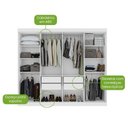 Ver imagem 4 de Guarda Roupa Casal Andara Soft 8 Portas Branco Brilho - Lopas