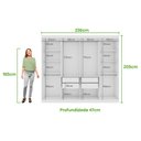 Ver imagem 3 de Guarda Roupa Casal Andara Soft 8 Portas Branco Brilho - Lopas