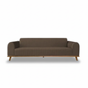 Ver imagem 2 de Sofá Living Átila Velusoft Marrom, 2,10 Metros, Design Retrô.