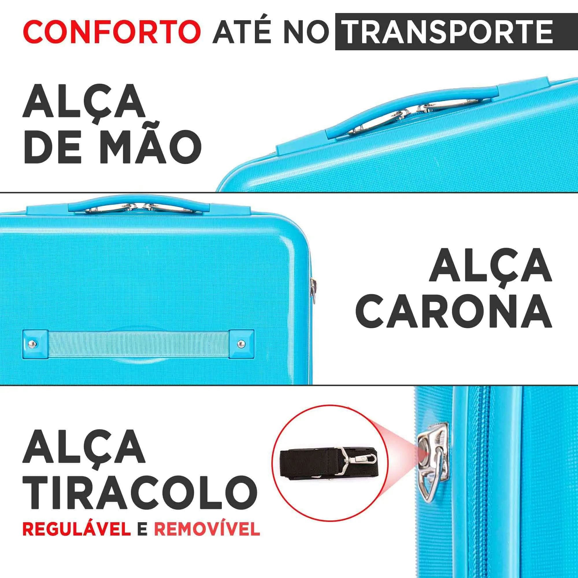 Kit 2 Necessaire Frasqueira Viagem Santino Taf192 Rígida Abs Azul - 3