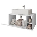 Ver imagem 3 de Gabinete Suspenso Àrmario Banheiro Branco Towel Caemmun