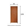 Kit Porta de Madeira Camarão 210x92cm Batente 14cm Rodam  - 3